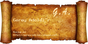 Gerey Adolár névjegykártya